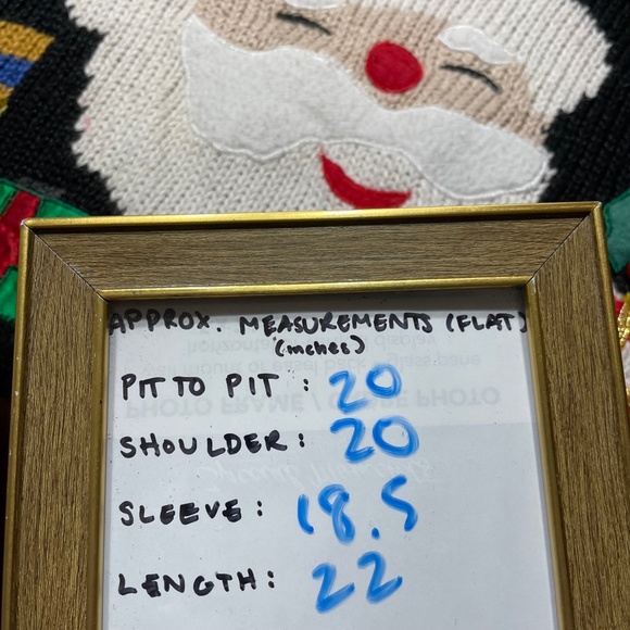 Santa Embroidered Sweater S Collared Floral Presents Vintage Knit Textured - Picture 4 of 14